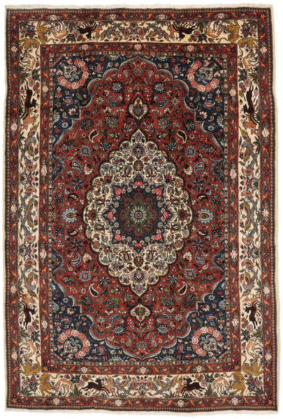  Orientalisk Bakhtiar Collectible Matta 207X300 Svart/Mörkröd Ull, Persien/Iran Carpetvista