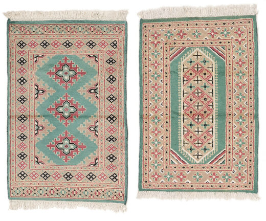 65X98 絨毯 オリエンタル パキスタン ブハラ 2Ply 茶色/グリーン (ウール, パキスタン) Carpetvista