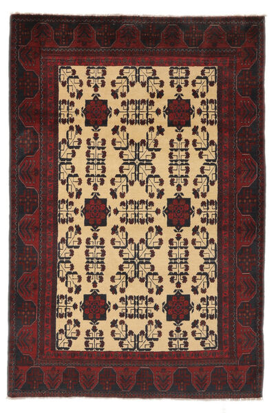 130X195 絨毯 オリエンタル アフガン Khal Mohammadi ブラック/オレンジ (ウール, アフガニスタン) Carpetvista