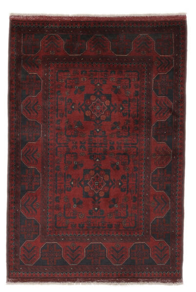 105X155 Afghan Khal Mohammadi Teppich Orientalischer Schwarz/Dunkelrot (Wolle, Afghanistan) Carpetvista