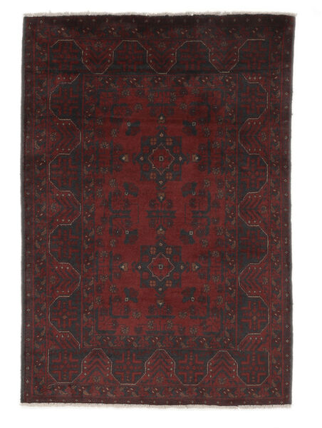 102X146 Afghan Khal Mohammadi Teppich Orientalischer Schwarz/Dunkelrot (Wolle, Afghanistan) Carpetvista