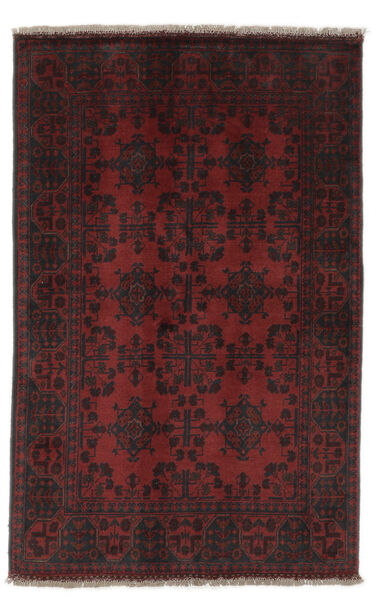 Afghan Khal Mohammadi Covor 100X154 Lână Negru/Dark Red Mic Carpetvista