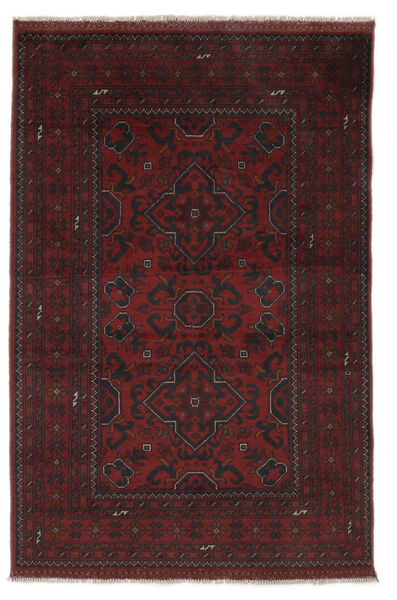  Afgán Khal Mohammadi 100X150 Gyapjúszőnyeg Fekete/Sötétpiros Kicsi Carpetvista