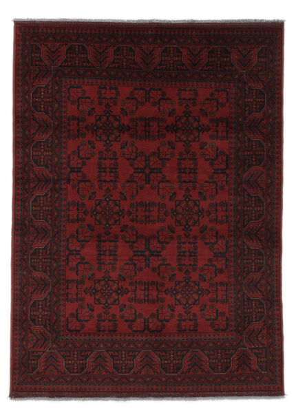 絨毯 オリエンタル アフガン Khal Mohammadi 146X200 ブラック/ダークレッド (ウール, アフガニスタン)