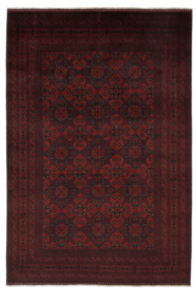 絨毯 オリエンタル アフガン Khal Mohammadi 198X292 ブラック/ダークレッド (ウール, アフガニスタン)