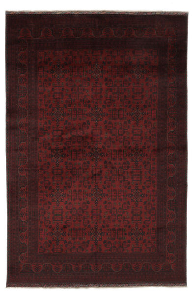 198X298 絨毯 オリエンタル アフガン Khal Mohammadi ブラック/ダークレッド (ウール, アフガニスタン) Carpetvista
