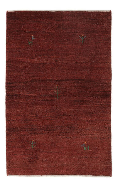  Persischer Gabbeh Persisch Teppich 80X124 Schwarz/Dunkelrot (Wolle, Persien/Iran)