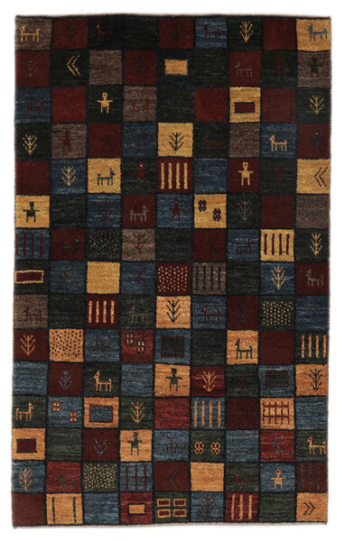 絨毯 ペルシャ ギャッベ ペルシャ 96X154 ブラック/茶色 (ウール, ペルシャ/イラン)