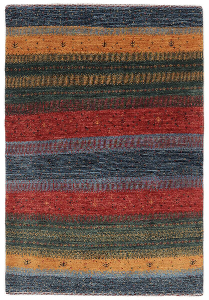  83X120 Loribaft Fine Persisch Teppich Schwarz/Dunkelrot Persien/Iran Carpetvista