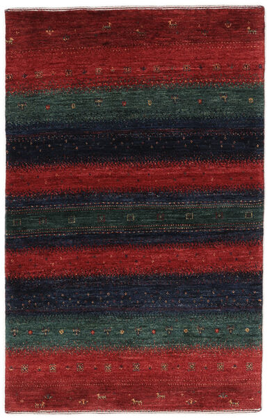 絨毯 ペルシャ Loribaft Fine ペルシャ 80X125 ブラック/ダークレッド (ウール, ペルシャ/イラン)