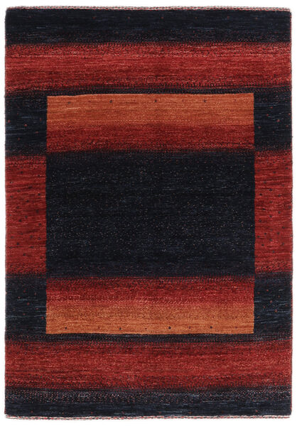 86X122 Tapete Loribaft Fine Persa Moderno Preto/Vermelho Escuro (Lã, Pérsia/Irão) Carpetvista