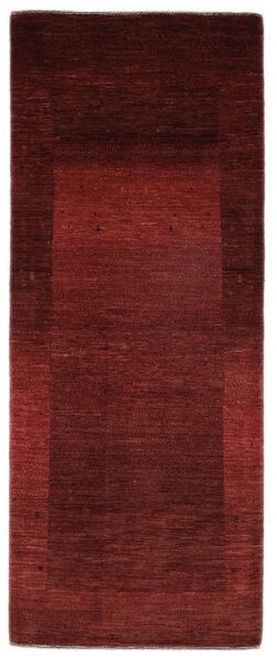 83X206 絨毯 Loribaft Fine ペルシャ モダン 廊下 カーペット ブラック/ダークレッド (ウール, ペルシャ/イラン) Carpetvista