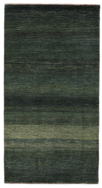 94X178 Loribaft Fine Persia Rug Modern Black/Dark Green (Wool, Persia/Iran) Carpetvista