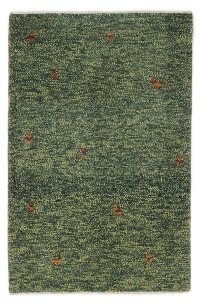 82X125 絨毯 ギャッベ ペルシャ モダン ブラック/ダークグリーン (ウール, ペルシャ/イラン) Carpetvista