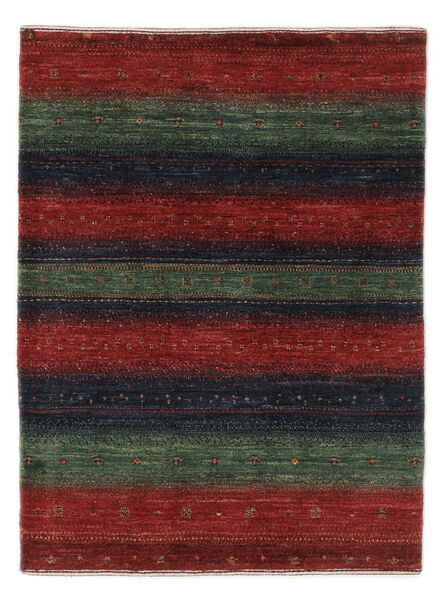 81X108 Tapete Loribaft Fine Persa Moderno Preto/Vermelho Escuro (Lã, Pérsia/Irão) Carpetvista