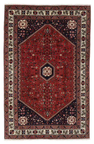 177X272 絨毯 アバデ オリエンタル ブラック/ダークレッド (ウール, ペルシャ/イラン) Carpetvista