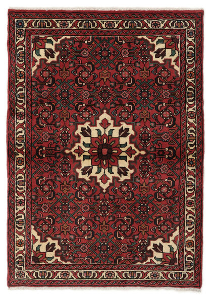 103X144 Alfombra Hosseinabad Oriental Negro/Rojo Oscuro (Lana, Persia/Irán) Carpetvista
