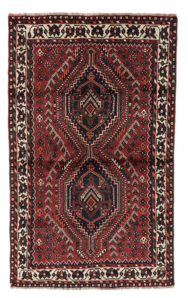  Shiraz Teppe 101X165 Persisk Ullteppe Svart/Mørk Rød Lite Carpetvista