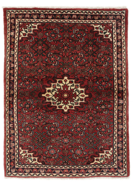 108X146 Tappeto Hosseinabad Orientale Nero/Rosso Scuro (Lana, Persia/Iran) Carpetvista