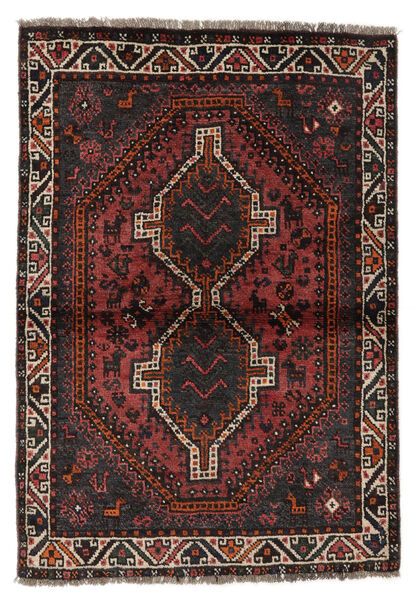 Tappeto Persiano Shiraz 107X155 Nero/Rosso Scuro (Lana, Persia/Iran)