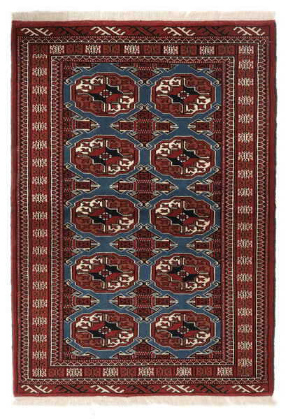  Turkaman Szőnyeg 104X147 Perzsa Gyapjúszőnyeg Fekete/Sötétpiros Kicsi Carpetvista
