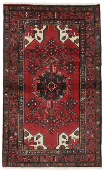 絨毯 オリエンタル ハマダン 98X161 ブラック/ダークレッド (ウール, ペルシャ/イラン)