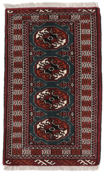  61X100 Turkaman Teppe Svart/Mørk Rød Persia/Iran Carpetvista