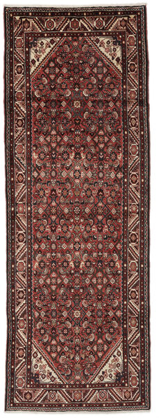  Hosseinabad Matot 110X312 Persialainen Villamatto Musta/Tummanpunainen Pieni Matto Carpetvista