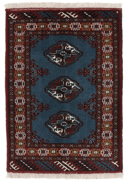 絨毯 トルクメン 65X91 ブラック/ダークレッド (ウール, ペルシャ/イラン)