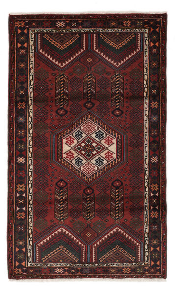 112X188 Alfombra Oriental Hamadan Negro/Rojo Oscuro (Lana, Persia/Irán) Carpetvista