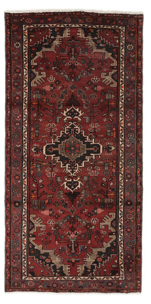 98X200 絨毯 ハマダン オリエンタル ブラック/ダークレッド (ウール, ペルシャ/イラン) Carpetvista