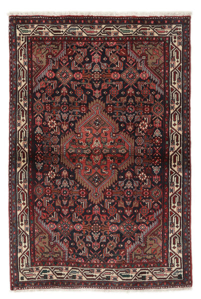  Persialainen Asadabad Matot 100X151 Musta/Tummanpunainen Carpetvista