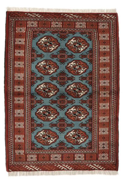 103X143 Dywan Turkmeński Orientalny Czarny/Ciemnoczerwony (Wełna, Persja/Iran) Carpetvista