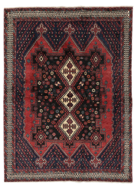 175X235 Dywan Afszar Orientalny Czarny/Ciemnoczerwony (Wełna, Persja/Iran) Carpetvista