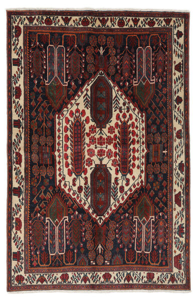 Oosters Afshar Vloerkleed 154X233 Zwart/Donkerrood Wol, Perzië/Iran Carpetvista