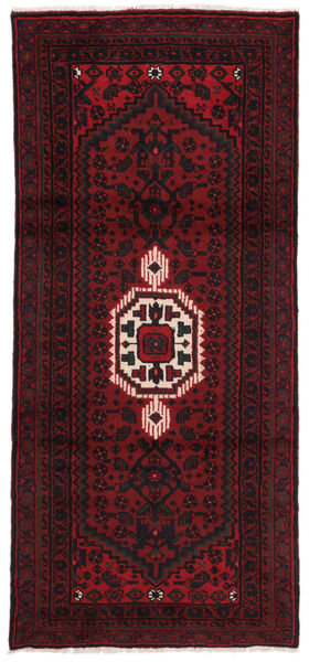 Koberec Perský Hamedan 100X220 Černá/Tmavě Červená (Vlna, Persie/Írán)