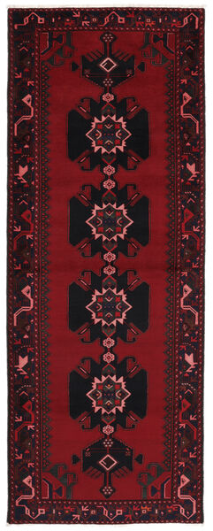  Hamadan Rug 115X305 Persian Wool Black/Dark Red Small Carpetvista