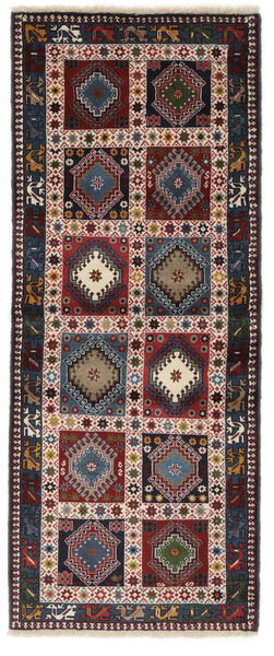 83X205 Alfombra Oriental Yalameh De Pasillo Negro/Marrón (Lana, Persia/Irán) Carpetvista