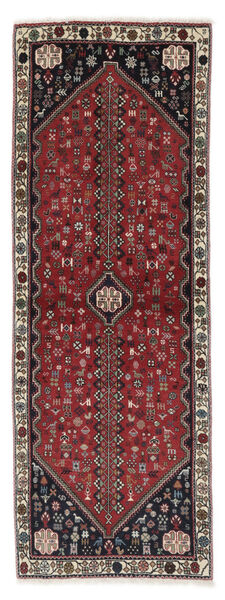  Orientalischer Abadeh Teppich 72X205 Läufer Schwarz/Dunkelrot Wolle, Persien/Iran Carpetvista