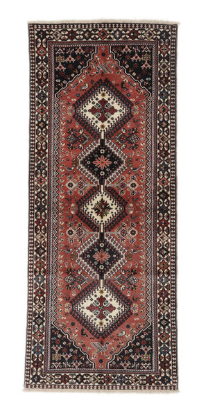 83X203 Alfombra Yalameh Oriental De Pasillo Negro/Rojo Oscuro (Lana, Persia/Irán) Carpetvista