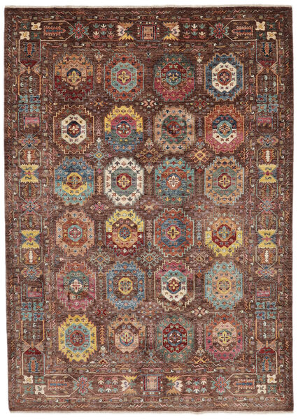 Tappeto Shabargan 209X294 Marrone/Rosso Scuro (Lana, Afghanistan)