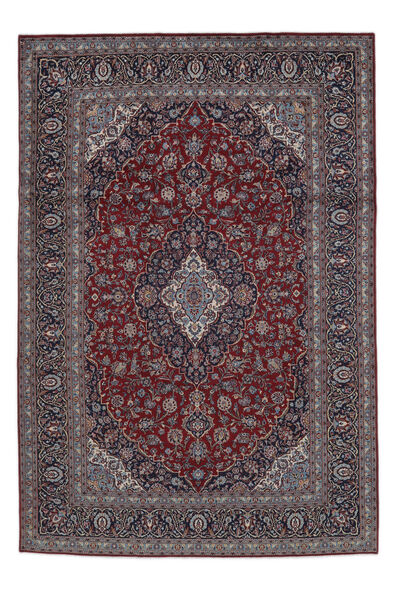  Persischer Keshan Teppich 252X371 Schwarz/Dunkelgrau Großer (Wolle, Persien/Iran)