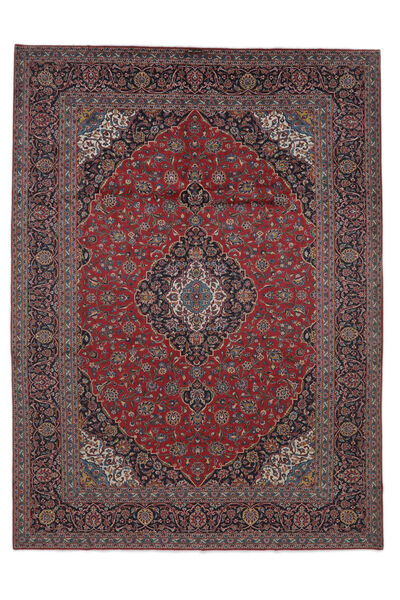  Perzisch Keshan Vloerkleed 294X400 Zwart/Donkerrood Groot (Wol, Perzië/Iran)