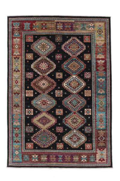 169X244 Shabargan Rug Modern Black/Brown (Wool, Afghanistan) Carpetvista