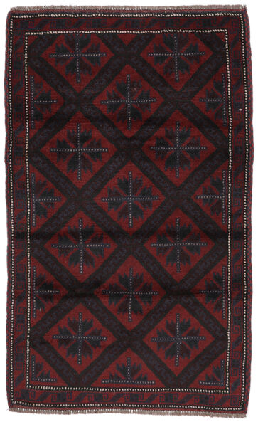  Balúchi Tapete 91X145 Lã Preto/Vermelho Escuro Pequeno Carpetvista