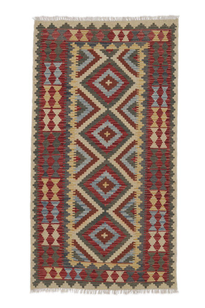  Kelim Afghan Old Style Tæppe 100X185 Mørkerød/Sort Carpetvista