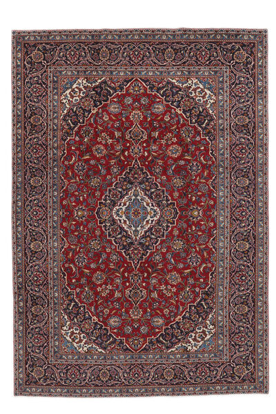  Orientalsk Keshan Tæppe 244X348 Sort/Mørkerød Uld, Persien/Iran Carpetvista