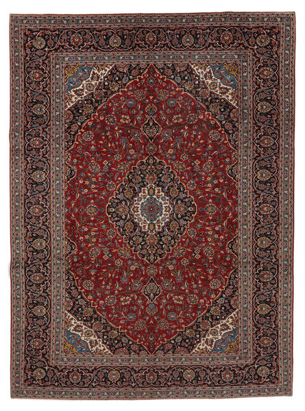  Keshan Rug 298X406 Persian Wool Black/Dark Red Large Carpetvista