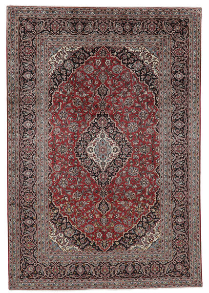 絨毯 オリエンタル カシャン 242X351 ブラック/ダークレッド (ウール, ペルシャ/イラン)