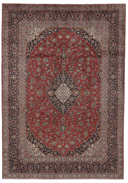 Dywan Perski Keszan 288X411 Ciemnoczerwony/Czarny Duży (Wełna, Persja/Iran)